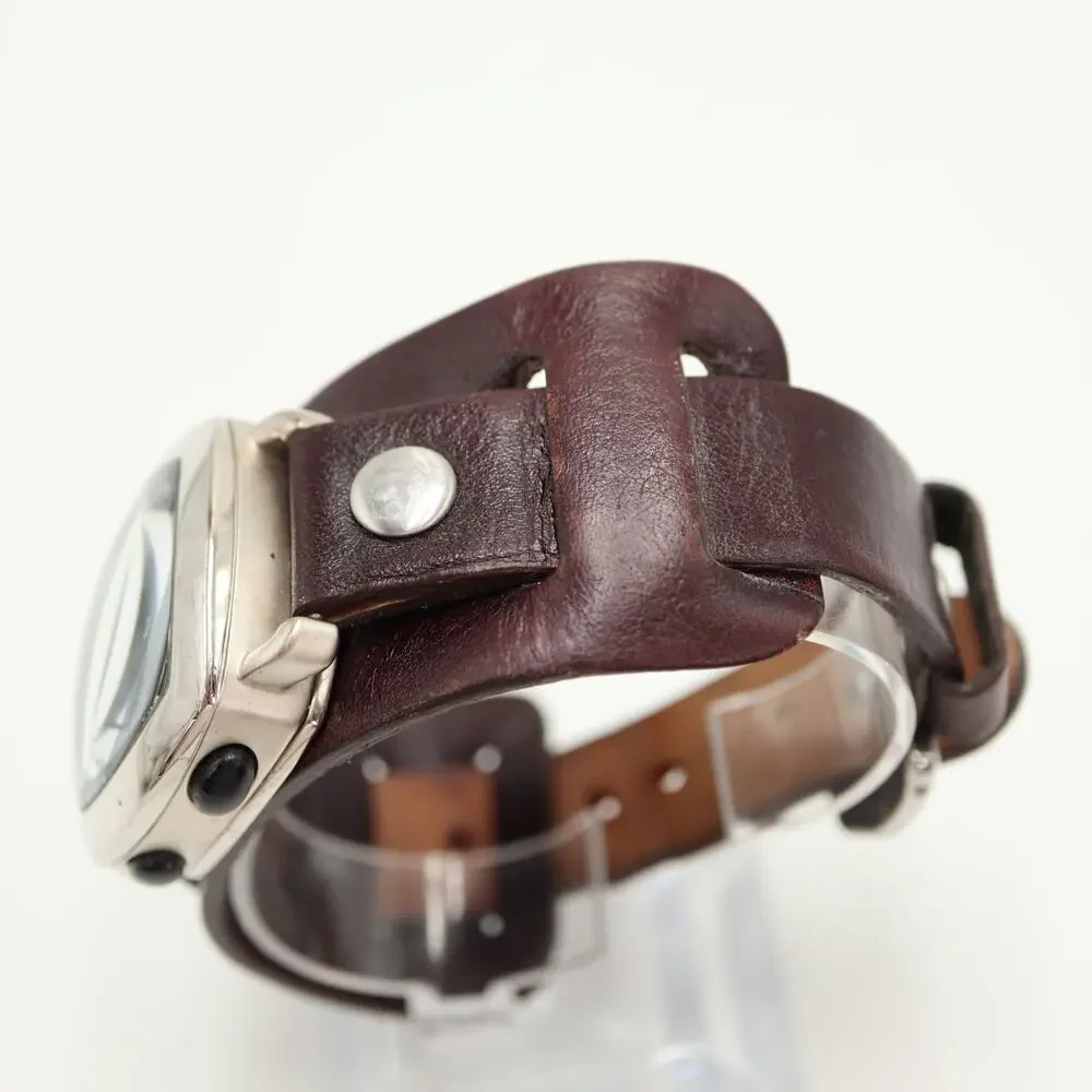 Kenneth Cole Reaction Square Digital 37mm Watch Y2K Wide Leather w New Battery